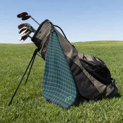 Douglas Official Tartan with monogram  initials Golf Towel