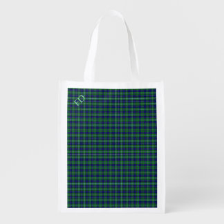Douglas Official Tartan with monogram / initials Grocery Bag