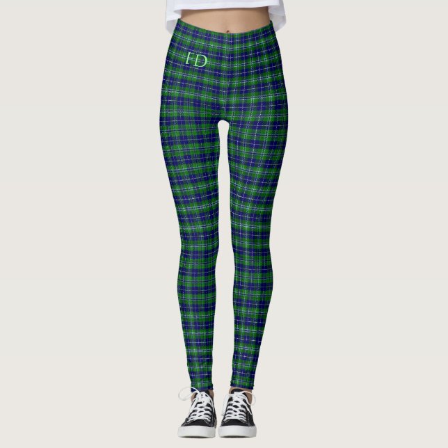 Douglas Official Tartan with monogram / initials Leggings (Front)