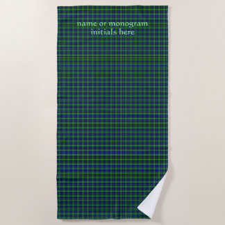 Douglas Official Tartan with monogram / name Beach Towel