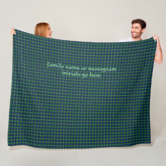 Douglas Official Tartan with monogram / name Fleece Blanket