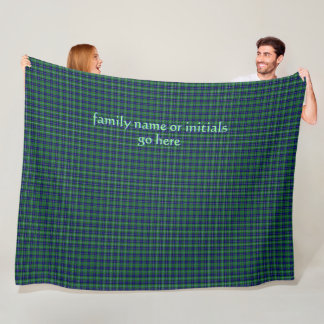 Douglas Official Tartan with monogram / name Fleece Blanket