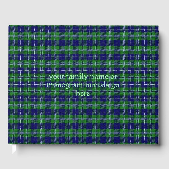 Douglas Official Tartan with monogram / name Guest Book (Front)
