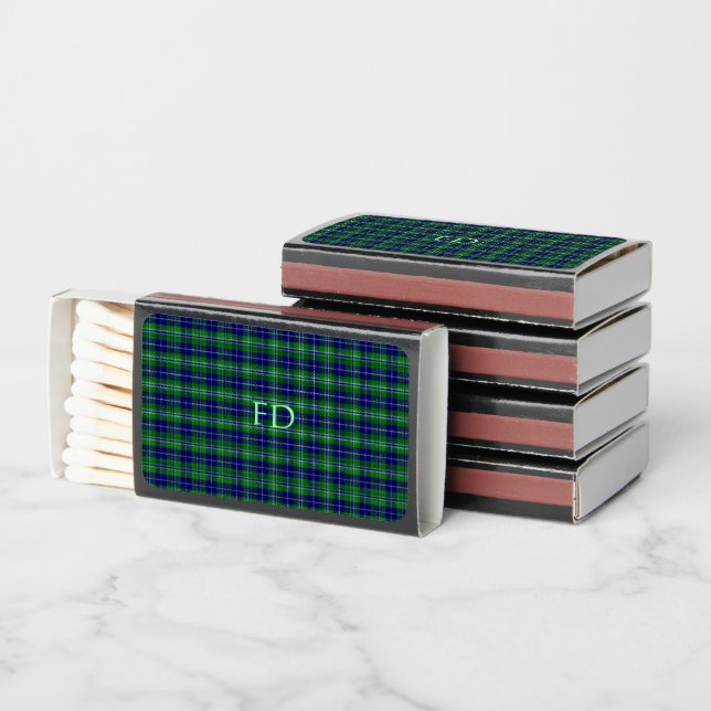 Douglas Official Tartan with monogram / name Matchboxes (Stacked)