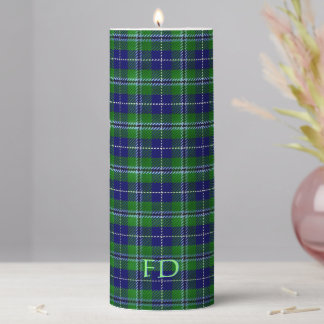 Douglas Official Tartan with monogram / name Pillar Candle