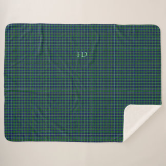 Douglas Official Tartan with monogram / name Sherpa Blanket