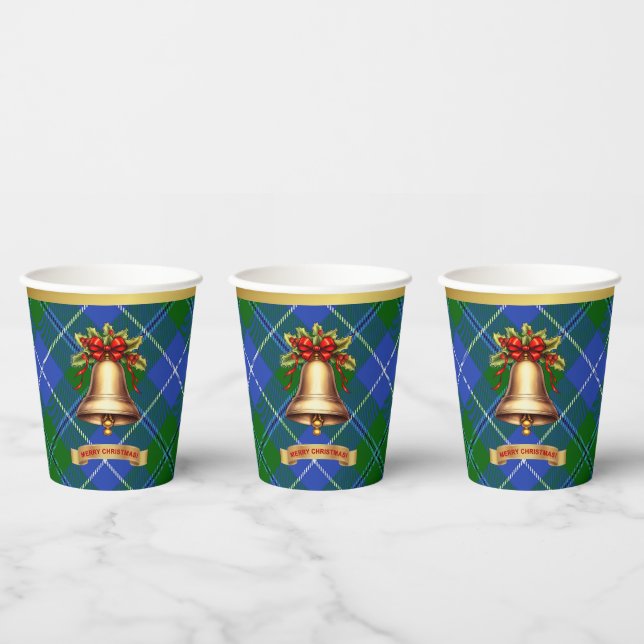 Douglas Personalized Tartan Christmas Paper Cups (Multi)