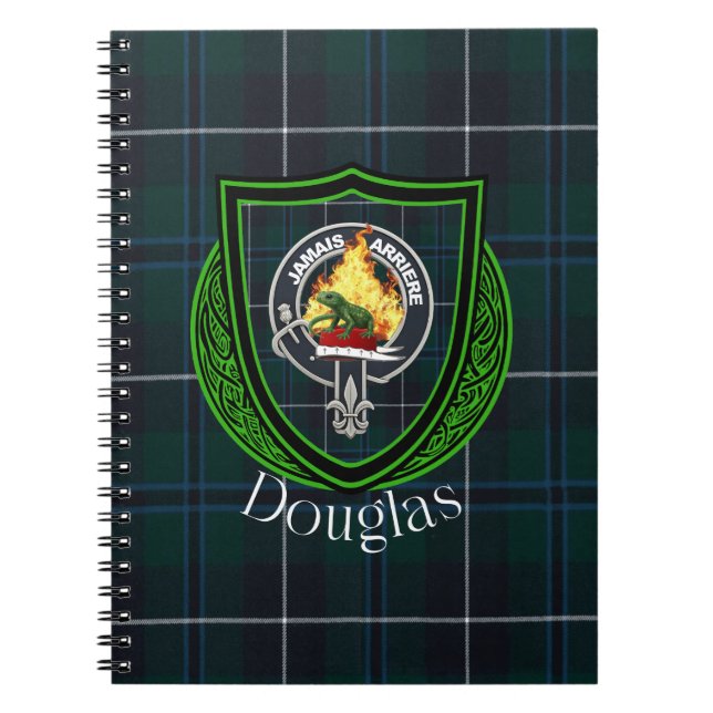 Douglas Scottish Clan Tartan & Crest Notebook (Front)