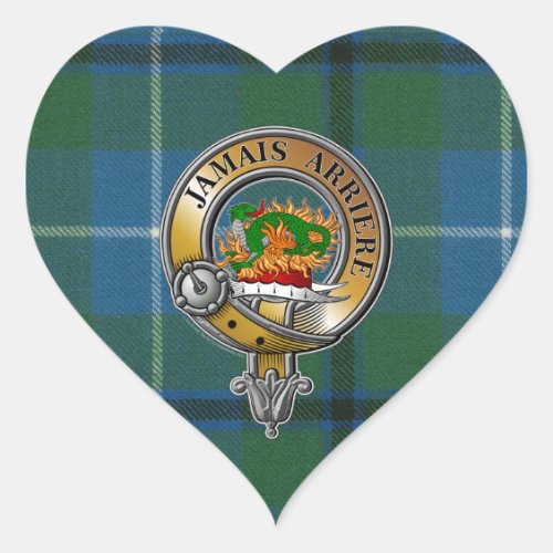 Douglas Tartan  Badge Heart Sticker
