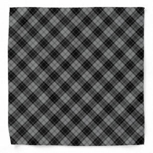 Douglas tartan black gray plaid bandana