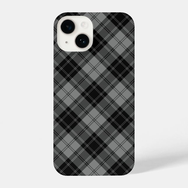 Douglas tartan black gray plaid iPhone case (Back)
