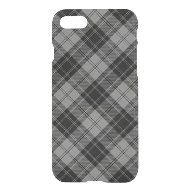Douglas tartan black gray plaid uncommon iPhone case (Back)