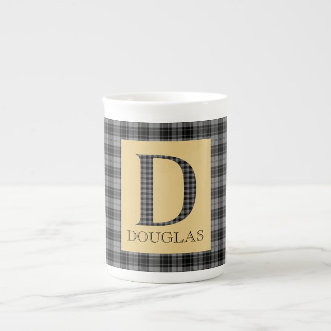 Douglas Tartan Monogram D  Bone China Mug (Front)