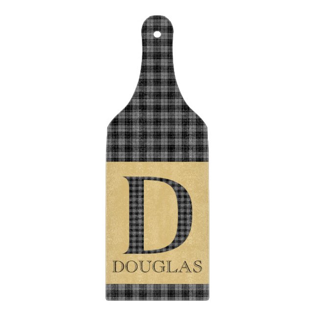 Douglas Tartan Monogram D Cutting Board (Front)