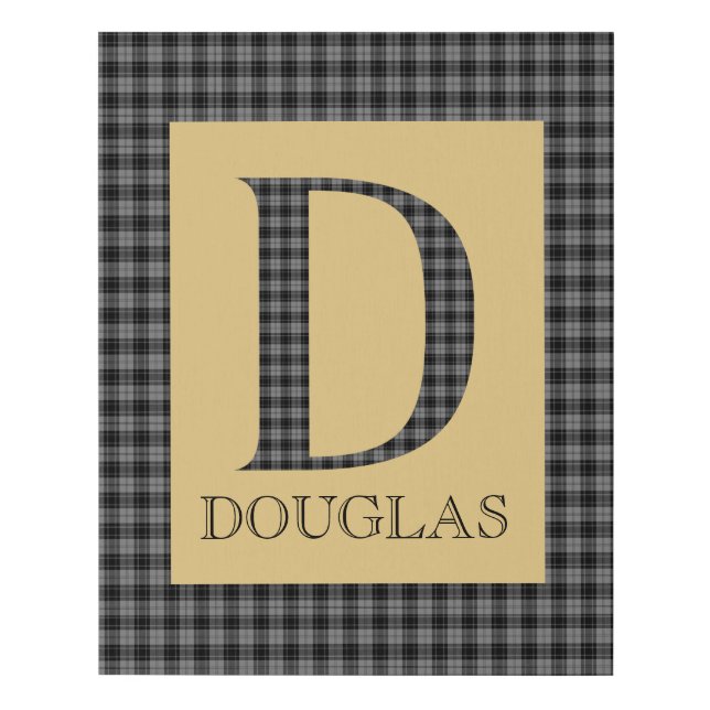 Douglas Tartan Monogram D  Faux Canvas Print (Front)