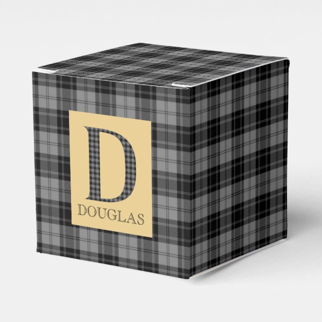 Douglas Tartan Monogram D  Favor Boxes (Front Side)