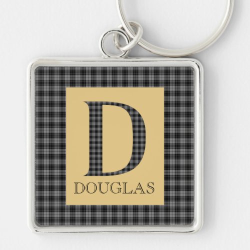 Douglas Tartan Monogram D  Keychain