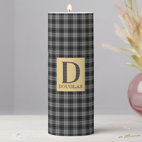 Douglas Tartan Monogram D  Pillar Candle