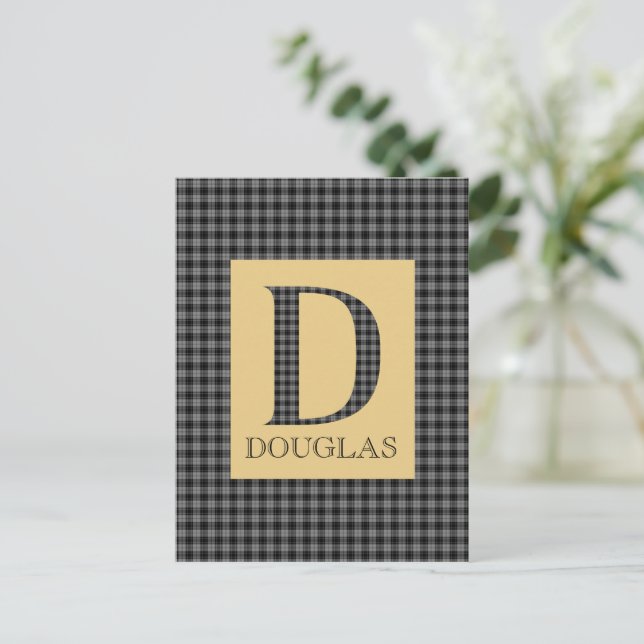Douglas Tartan Monogram D  Postcard (Standing Front)