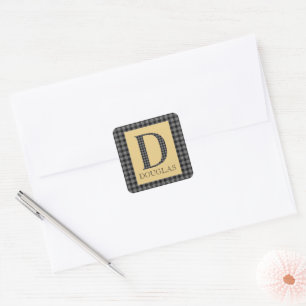 Douglas Tartan Monogram D Square Sticker