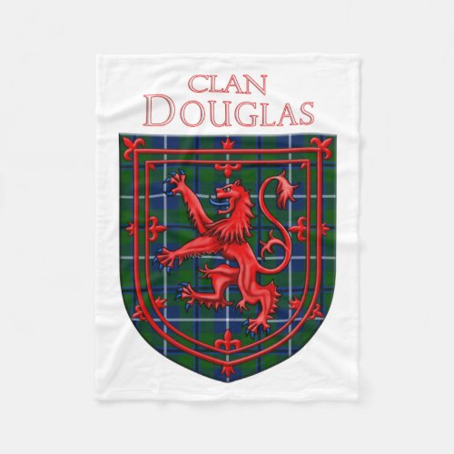 Douglas Tartan Scottish Plaid Lion Rampant Fleece Blanket