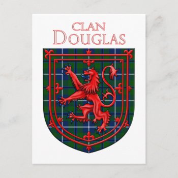 Douglas Tartan Scottish Plaid Lion Rampant Postcard by thecelticflame at Zazzle