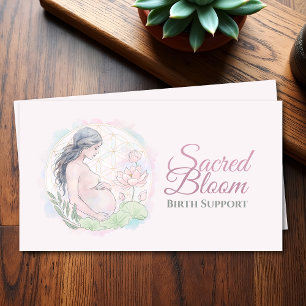Doula - Birth Coach - Flower of life - lotus Business Card