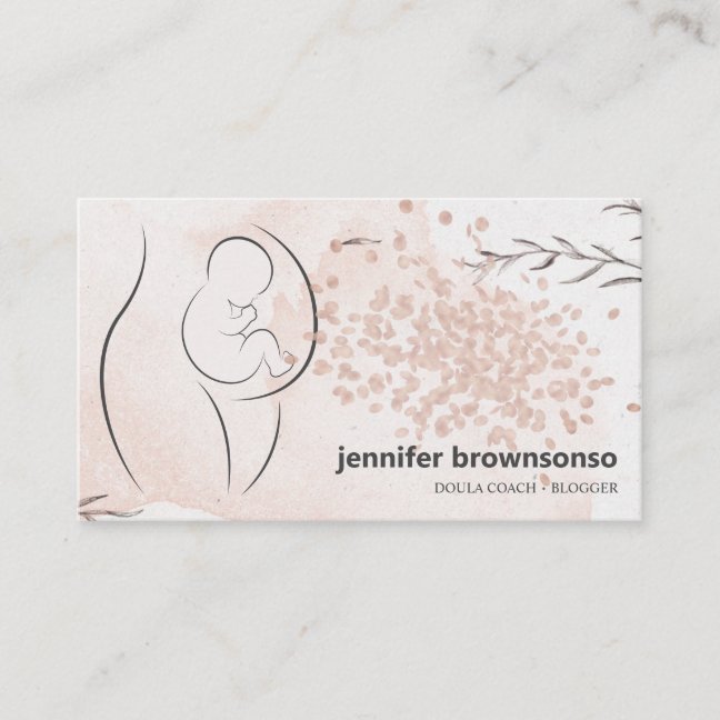 Doula Birth Coach Pregnant Business Card