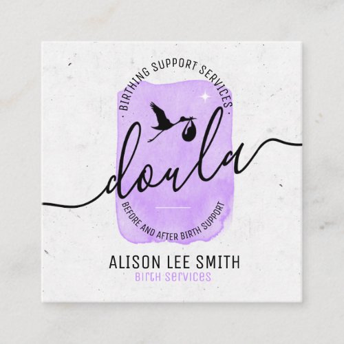 Doula Birth Coach Square Business Card