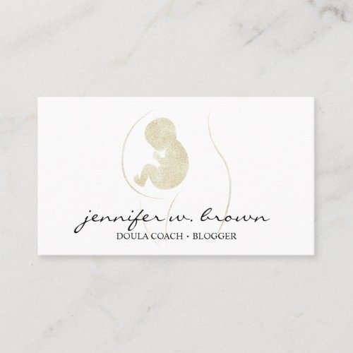 Doula Birth School Pregnant Gold Baby Newborn Business Card