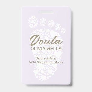 Doula Birthing   Postpartum Coach Baby Foot Badge
