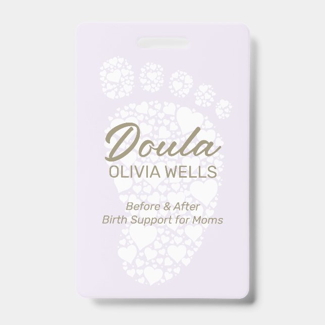 Doula Birthing | Postpartum Coach Baby Foot Badge (Front)