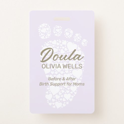 Doula Birthing  Postpartum Coach Baby Foot Badge