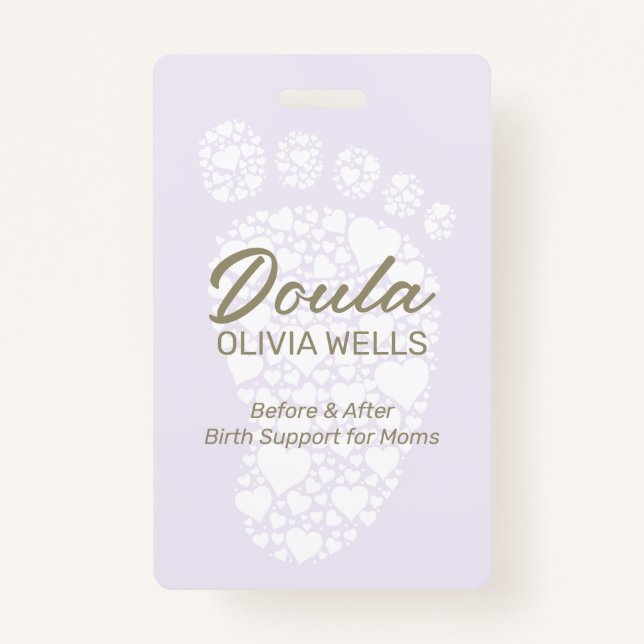 Doula Birthing | Postpartum Coach Baby Foot Badge (Front)
