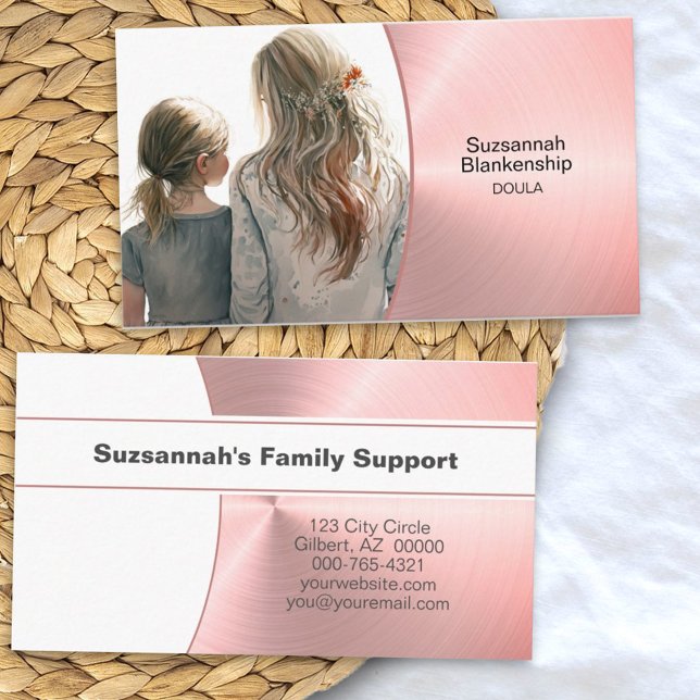 Doula Family Support Services Custom Photo  Business Card (Easy to personalize for any business / occupation. Add your photo and custom text to the template.)