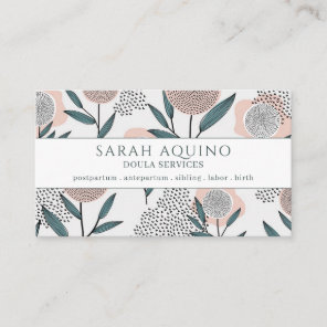 Doula Floral Pattern Business Card