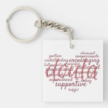 Doula Heart Keychain by Silsbee_Designs at Zazzle
