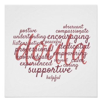 Doula Heart Poster by Silsbee_Designs at Zazzle
