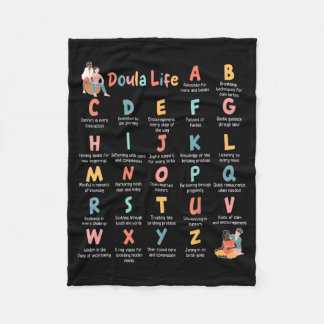 Doula Life Alphabet L And D Nurse Midwife Birth Fleece Blanket