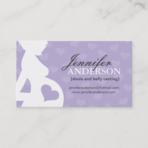 Customizable Doula, Midwife and Belly Casting Business Cards