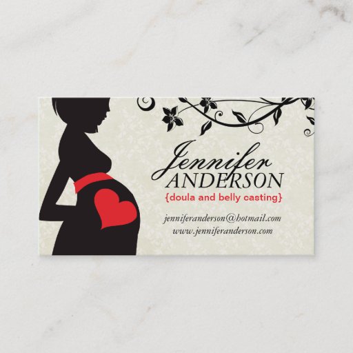 Customizable Doula, Midwife and Belly Casting Business Cards