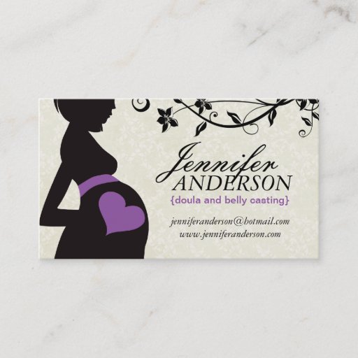 Customizable Doula, Midwife and Belly Casting Business Cards