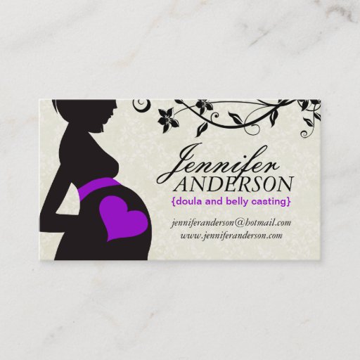 Customizable Doula, Midwife and Belly Casting Business Cards