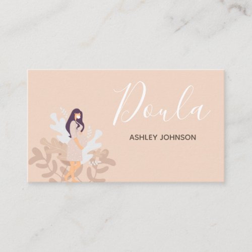 Doula Midwife Birth Coach Floral Woman Silhouette  Business Card