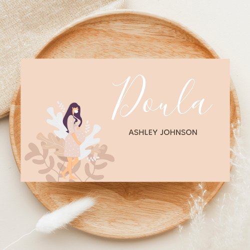 Doula Midwife Birth Coach Floral Woman Silhouette  Business Card