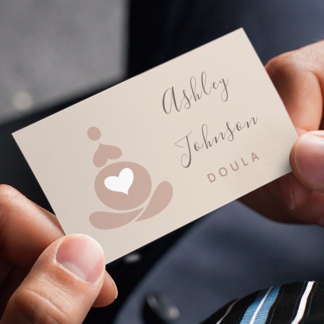 Doula Midwife Birthing Coach Yoga Silhouette Boho  Business Card (Creator Uploaded)