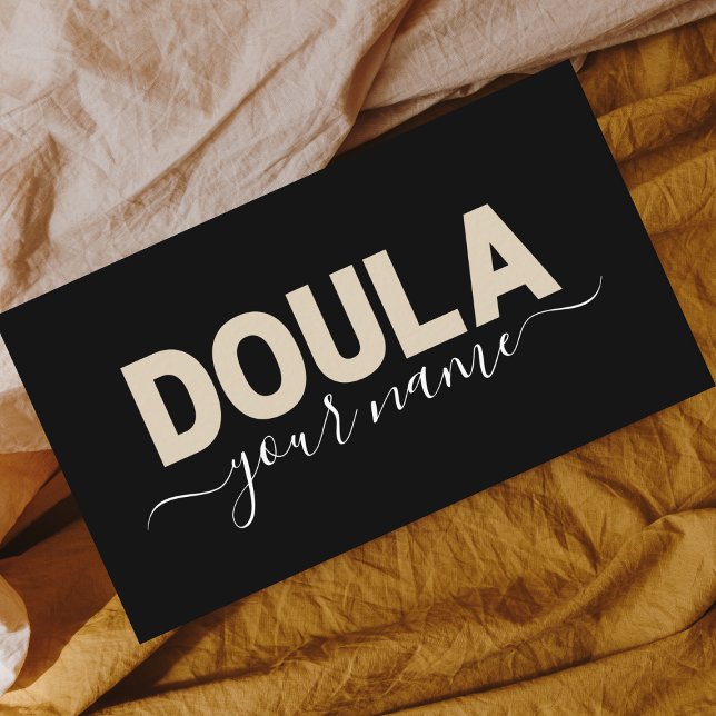 Doula Midwife Neutral Beige Pastel Brown Minimal   Business Card (Creator Uploaded)