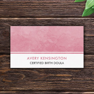 Doula Midwife Nurse Birth Coach Pink Watercolor Business Card