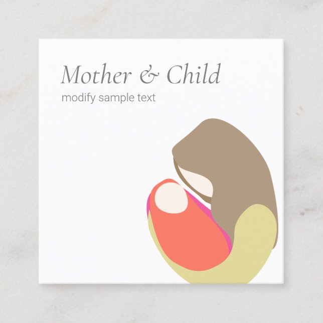 Doula Midwife Nurse Square Business Card (Front)