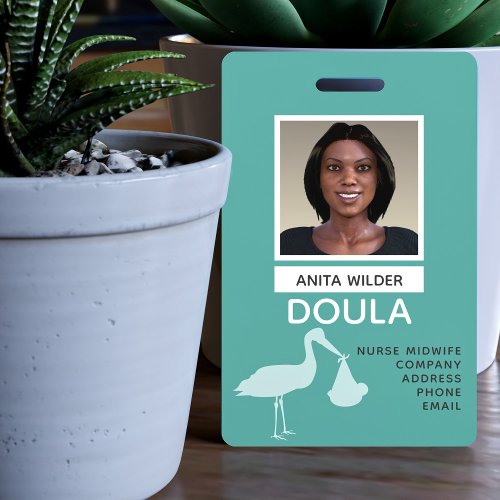 Doula Midwife Photo Identification Stork Delivery Badge